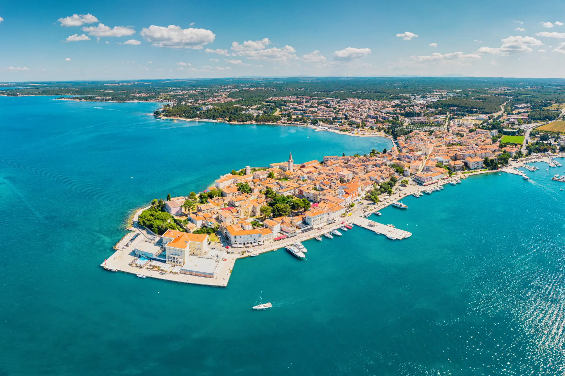 Aerial view of Poreč, Croatia