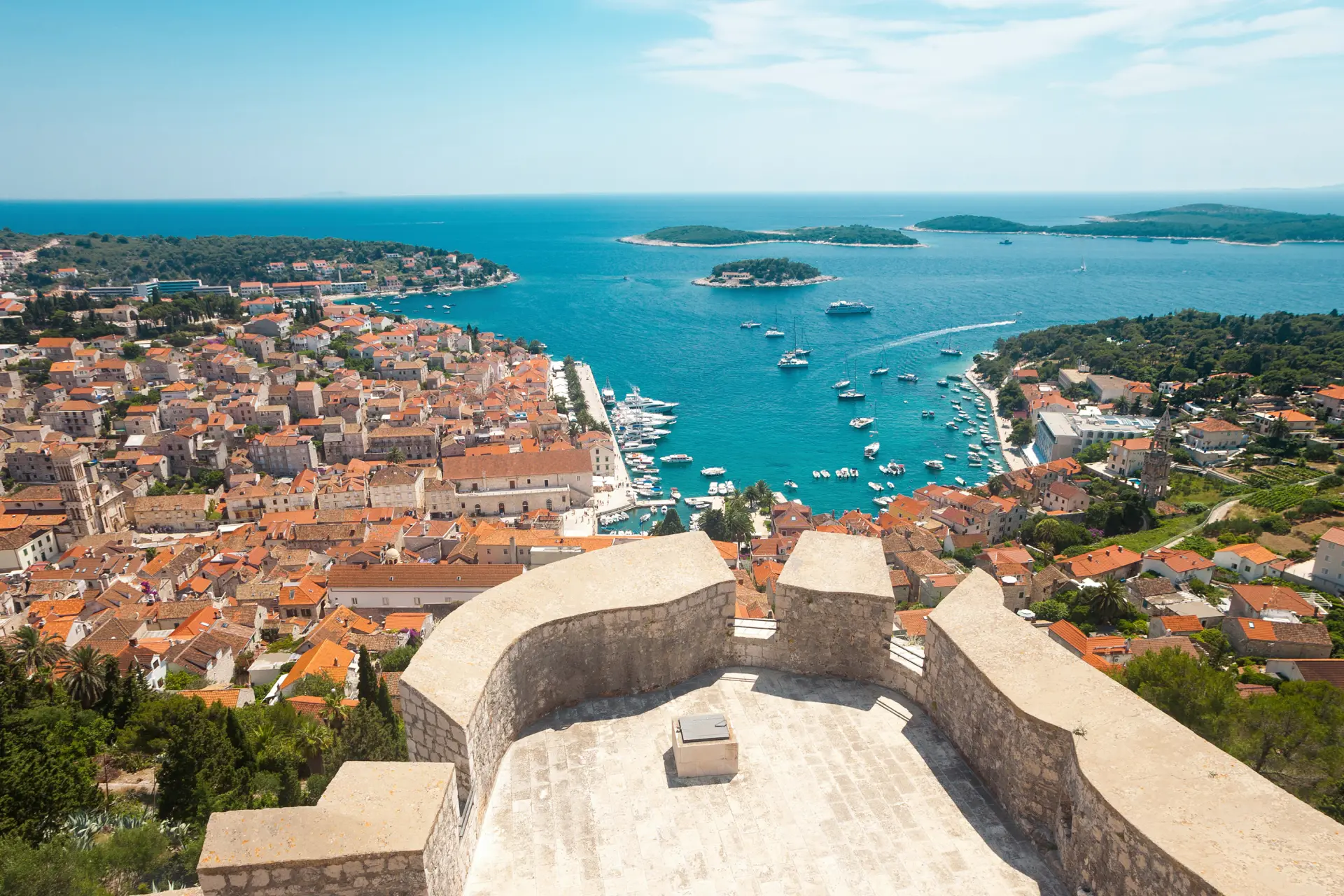 Aerial view of Hvar, Croatia
